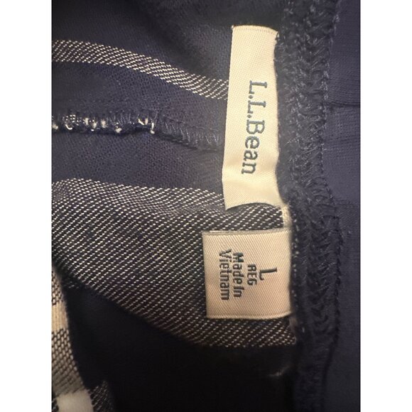 L.L.Bean Pajama Set L Reg Plaid Flannel Pants & Graphic Top Navy WINTER VOZY - Picture 5 of 6